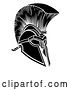 Vector Illustration of Black and White Trojan Spartan Helmet by AtStockIllustration