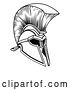 Vector Illustration of Black and White Trojan Spartan Helmet by AtStockIllustration