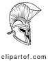 Vector Illustration of Black and White Trojan Spartan Helmet by AtStockIllustration