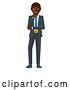 Vector Illustration of Black Businessman Thinking Mascot Concept by AtStockIllustration