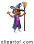 Vector Illustration of Black Girl Child Halloween Witch Costume by AtStockIllustration