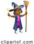 Vector Illustration of Black Girl Child Halloween Witch Costume by AtStockIllustration