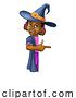 Vector Illustration of Black Girl Child Halloween Witch Sign by AtStockIllustration