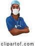 Vector Illustration of Black Lady Doctor Nurse Medical Professional Mask by AtStockIllustration