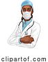 Vector Illustration of Black Lady Medical Doctor in PPE Mask by AtStockIllustration