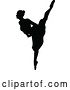 Vector Illustration of Black Silhouetted Ballerina Dancing by AtStockIllustration