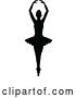 Vector Illustration of Black Silhouetted Ballerina Dancing by AtStockIllustration