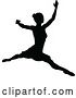 Vector Illustration of Black Silhouetted Ballerina Dancing by AtStockIllustration