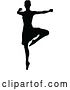 Vector Illustration of Black Silhouetted Ballerina Dancing by AtStockIllustration