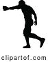 Vector Illustration of Black Silhouetted Baseball Player by AtStockIllustration