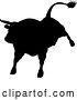 Vector Illustration of Black Silhouetted Bull Cow by AtStockIllustration