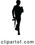 Vector Illustration of Black Silhouetted Male Armed Soldier by AtStockIllustration