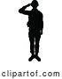 Vector Illustration of Black Silhouetted Male Armed Soldier by AtStockIllustration