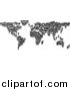 Vector Illustration of Black Silhouetted People Crowding Together and Forming the Global Continents by AtStockIllustration