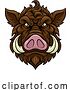 Vector Illustration of Boar Wild Hog Razorback Warthog Mascot Pig by AtStockIllustration