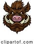 Vector Illustration of Boar Wild Hog Razorback Warthog Mascot Pig by AtStockIllustration