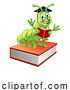 Vector Illustration of Book Worm Caterpillar Character by AtStockIllustration