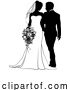 Vector Illustration of Bride and Groom Couple Wedding Dress Silhouettes by AtStockIllustration