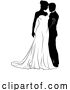 Vector Illustration of Bride and Groom Couple Wedding Dress Silhouettes by AtStockIllustration