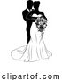 Vector Illustration of Bride and Groom Couple Wedding Dress Silhouettes by AtStockIllustration