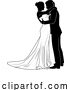 Vector Illustration of Bride and Groom Couple Wedding Dress Silhouettes by AtStockIllustration