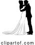 Vector Illustration of Bride and Groom Couple Wedding Dress Silhouettes by AtStockIllustration