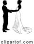 Vector Illustration of Bride and Groom Couple Wedding Dress Silhouettes by AtStockIllustration