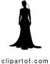 Vector Illustration of Bride Bridal Wedding Dress Silhouette Lady Design by AtStockIllustration