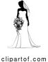 Vector Illustration of Bride Bridal Wedding Dress Silhouette Lady Design by AtStockIllustration