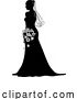 Vector Illustration of Bride Bridal Wedding Dress Silhouette Lady Design by AtStockIllustration