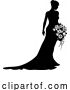 Vector Illustration of Bride Bridal Wedding Dress Silhouette Lady Design by AtStockIllustration