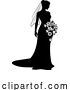 Vector Illustration of Bride Bridal Wedding Dress Silhouette Lady Design by AtStockIllustration