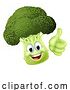 Vector Illustration of Broccoli Vegetable Character Emoji Mascot by AtStockIllustration