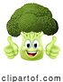 Vector Illustration of Broccoli Vegetable Character Emoji Mascot by AtStockIllustration