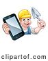 Vector Illustration of Builder Phone Concept by AtStockIllustration