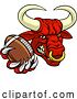 Vector Illustration of Bull Minotaur Longhorn Cow Football Mascot by AtStockIllustration