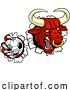 Vector Illustration of Bull Minotaur Longhorn Cow Soccer Mascot by AtStockIllustration