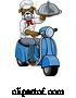 Vector Illustration of Bulldog Chef Scooter Delivery Mascot by AtStockIllustration