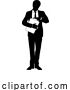 Vector Illustration of Business People Guy with Clipboard Silhouette by AtStockIllustration