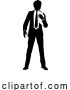 Vector Illustration of Business People Guy with Clipboard Silhouette by AtStockIllustration