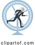 Vector Illustration of Businessman Hamster Wheel Stress Running Concept by AtStockIllustration