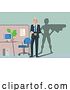 Vector Illustration of Businessman Hero with Superhero Shadow Concept by AtStockIllustration