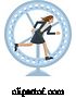 Vector Illustration of Businesswoman Running Stress Hamster Wheel by AtStockIllustration