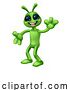 Vector Illustration of Cartoon Alien Cute Little Green Guy Martian Mascot by AtStockIllustration