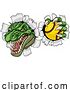 Vector Illustration of Cartoon Alligator Crocodile Dinosaur Softball Sport Mascot by AtStockIllustration