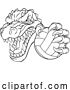 Vector Illustration of Cartoon Alligator Crocodile Dinosaur Volleyball Mascot by AtStockIllustration
