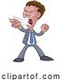 Vector Illustration of Cartoon Angry Boss Office Worker in Suit Shouting by AtStockIllustration