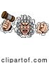 Vector Illustration of Cartoon Angry Judge Character by AtStockIllustration