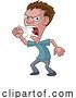 Vector Illustration of Cartoon Angry Stressed Guy or Bully Shouting by AtStockIllustration