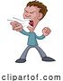 Vector Illustration of Cartoon Angry Stressed Guy or Bully Shouting by AtStockIllustration